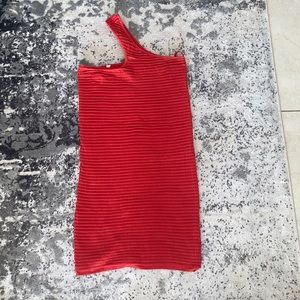 BCBG Generation Coral Red one shoulder Bodycon dress